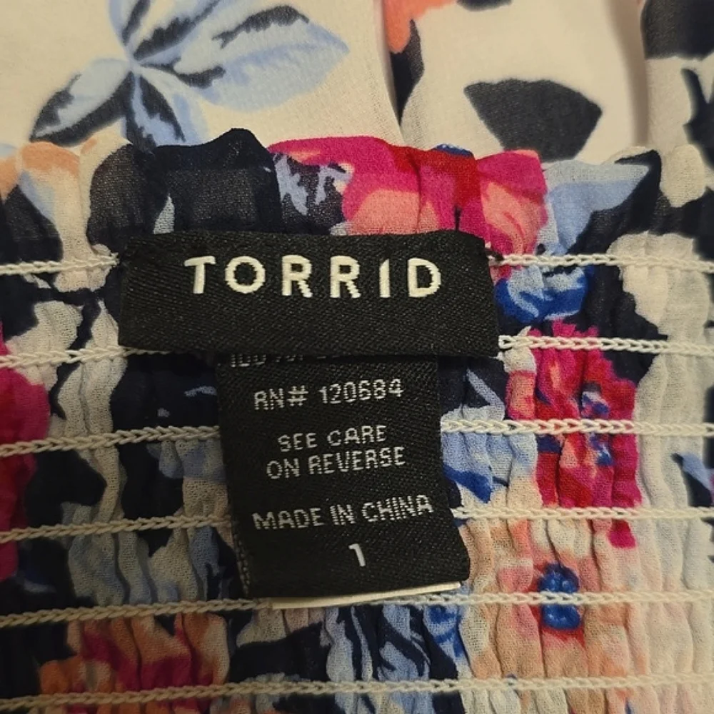 Torrid Floral Chiffon Babydoll Cami Top - Picture 6 of 8